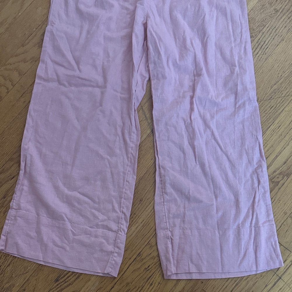 Free People Livin' In It Cotton-Linen Slouchy Beach Pants Orchid Pink medium - Picture 7 of 12